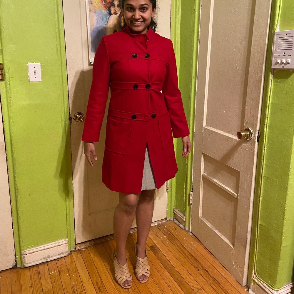 Elegant Knee Length Double Breasted Pea Coat